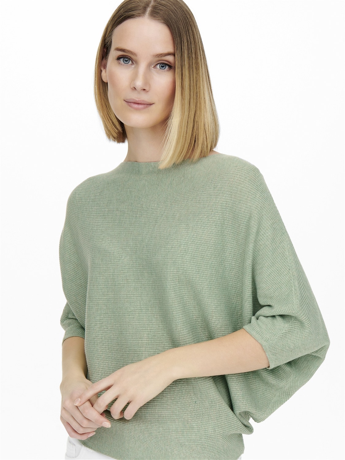 ONLY Knitted pullover with batsleeve -Basil - 15181237