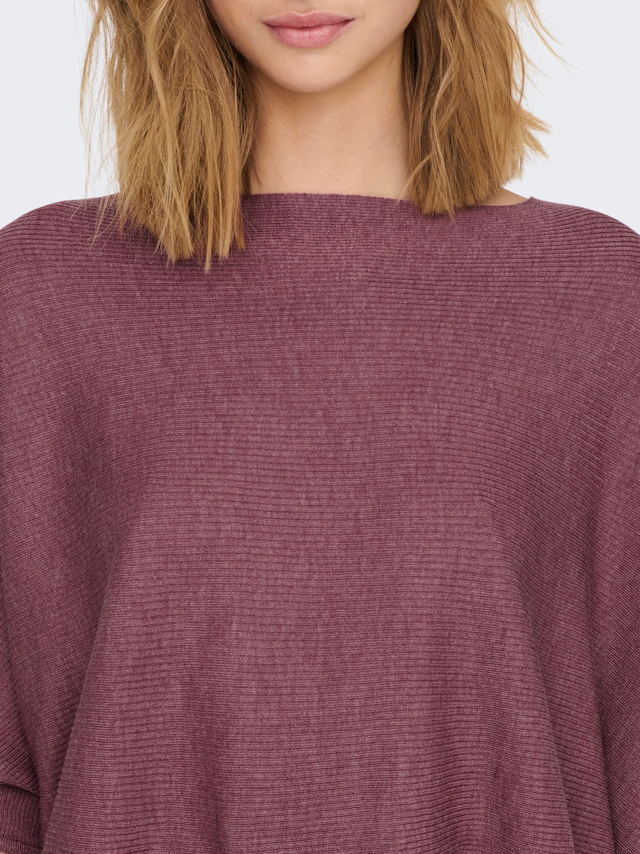 ONLY Boat neck Dropped shoulders Pullover -Crushed Berry - 15181237