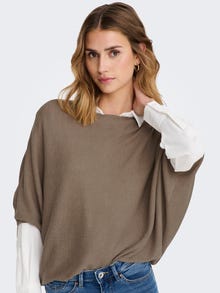 ONLY Boat neck Dropped shoulders Pullover -Sepia Tint - 15181237