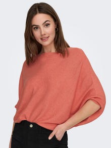 ONLY Boat neck Dropped shoulders Pullover -Sugar Coral - 15181237