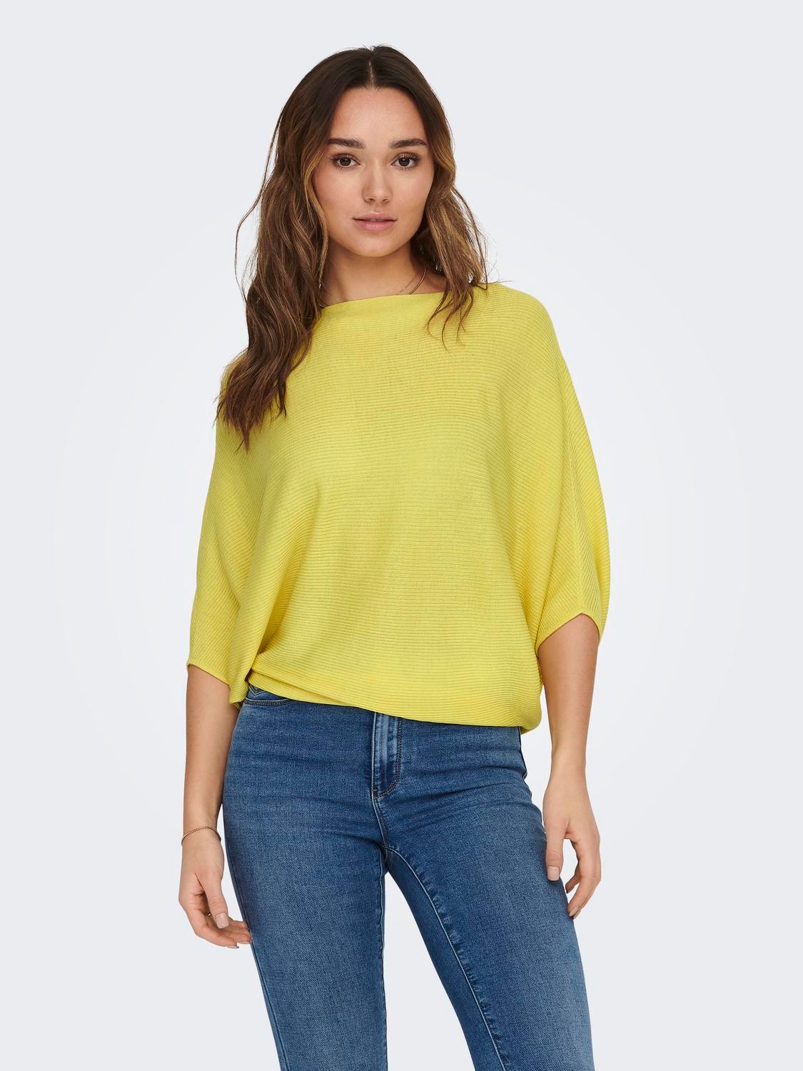 ONLY Boat neck Dropped shoulders Pullover -Acacia - 15181237