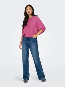 ONLY Boat neck Dropped shoulders Pullover -Ibis Rose - 15181237