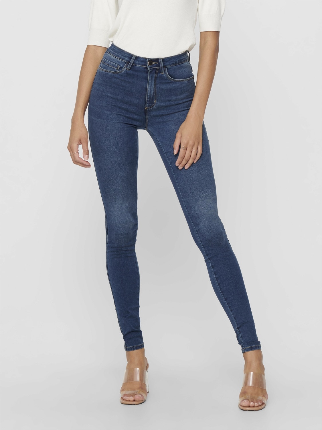 1826 Blue/Black Denim Jeans HIGH Waist Womens Plus Size Pants Skinny Leg  PL-882 (16, Midnight Blue) at  Women's Jeans store