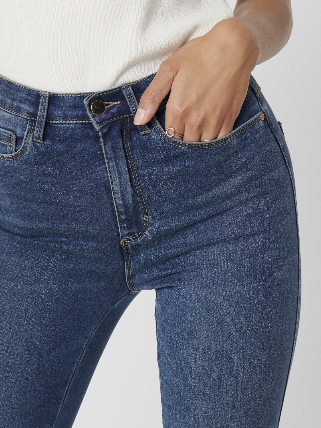 ONLY Skinny Fit High waist Jeans -Dark Blue Denim - 15181725