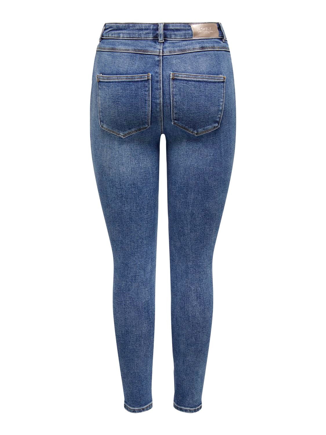 ONLY Skinny Fit Hohe Taille Jeans -Medium Blue Denim - 15181934
