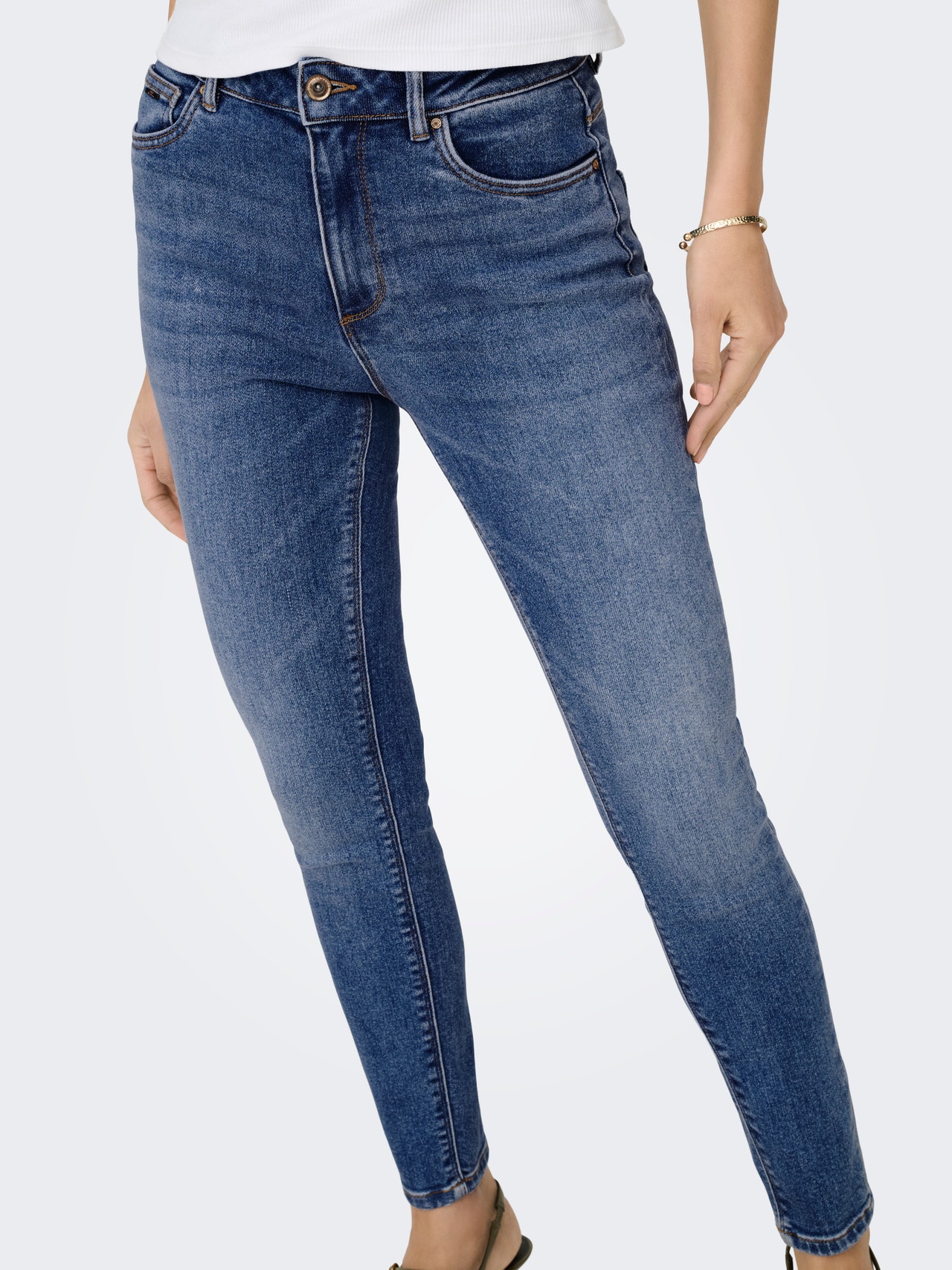 Trendyol Jeans Donna Vita Alta A Zampa – Dark Blue, 99% Cotone, Chiusura Con Cerniera