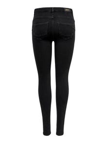 ONLY ONLPOWER Medelhög midja Skinny Fit Jeans -Black - 15181958