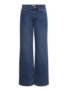 ONLY Jeans Wide Leg Fit Taille haute -Dark Blue Denim - 15182312