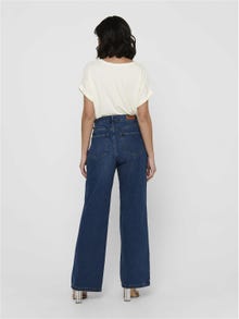 ONLY Wide leg fit High waist Jeans -Dark Blue Denim - 15182312
