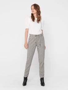 ONLY Poptrash checked Trousers -Black - 15182364