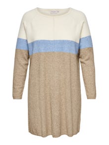 ONLY Curvy contrasterende Gebreide jurk -Whitecap Gray - 15183362