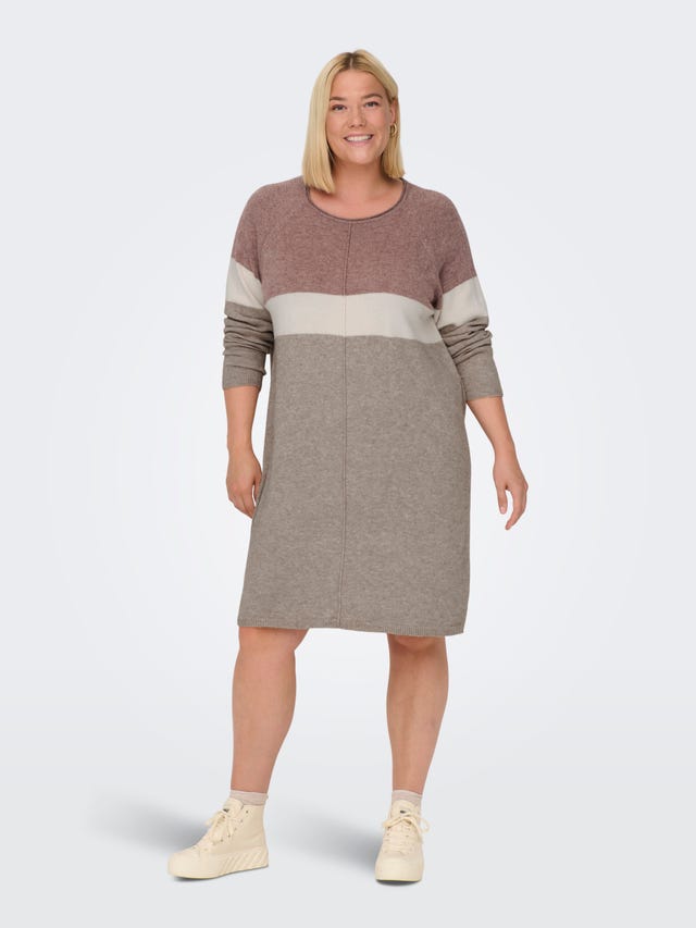 ONLY Curvy contrast Knitted Dress - 15183362