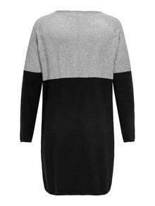 ONLY Curvy contrasterende Gebreide jurk -Medium Grey Melange - 15183362