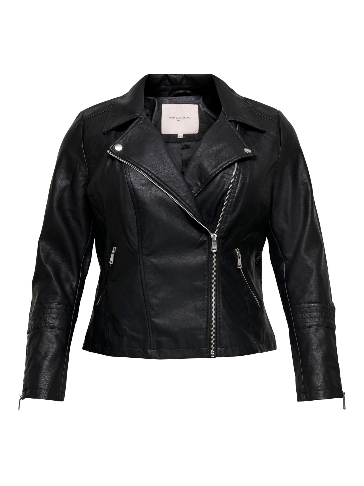 ONLY Curvy biker Faux Leather Jacket -Black - 15183380