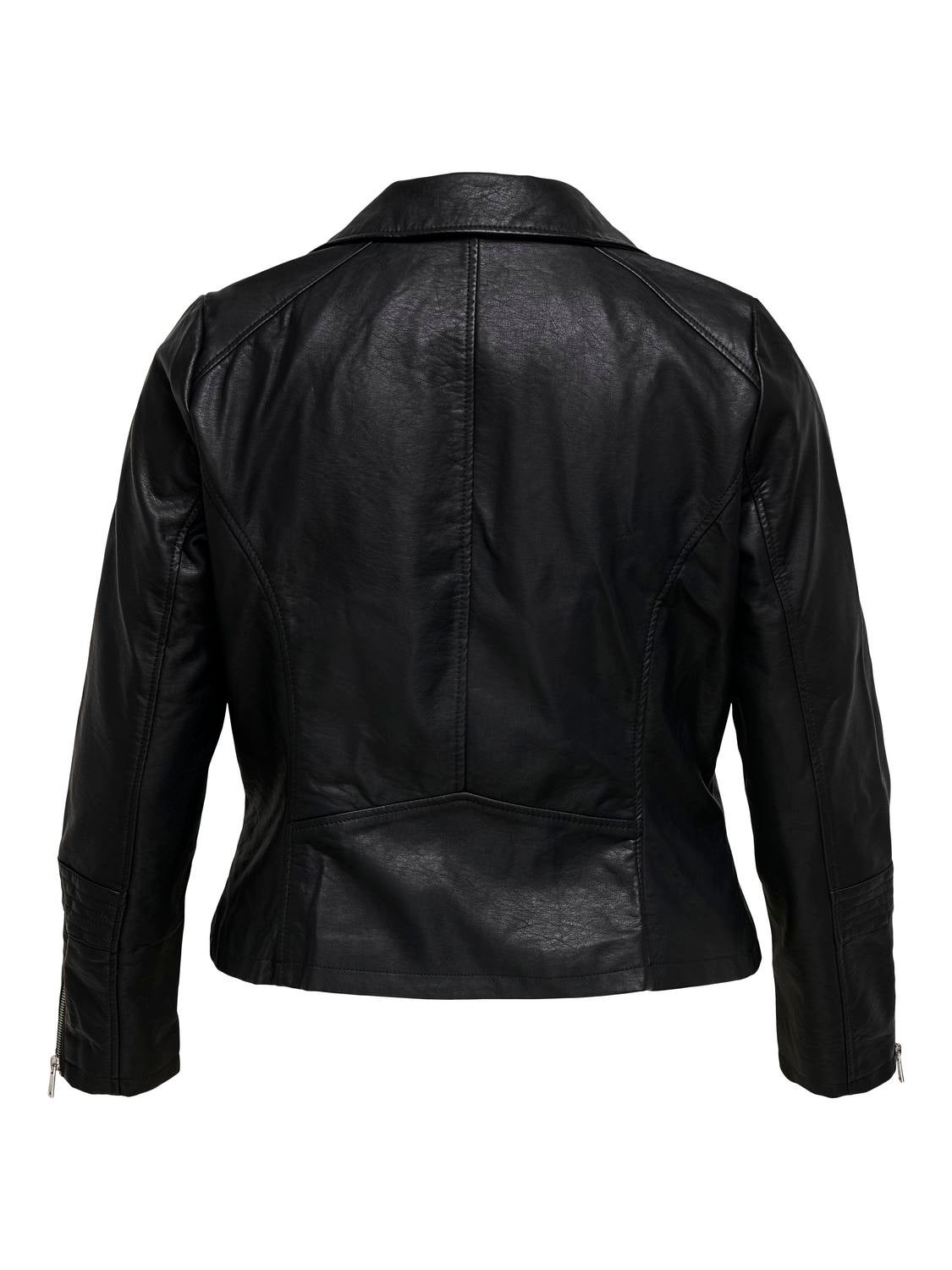 Leather jacket with on sale fur collar and cuffs