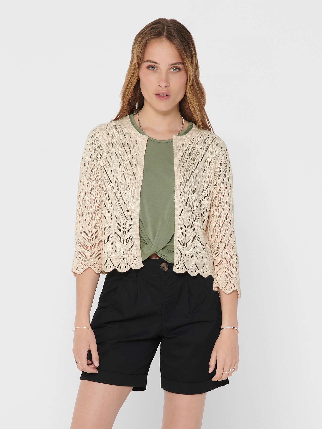 ONLY Cropped Cardigan -Tapioca - 15184486