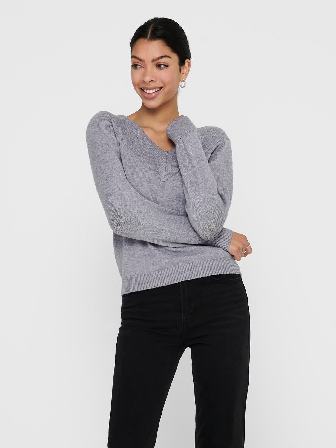 Off shoulder Knitted Pullover | Dark 