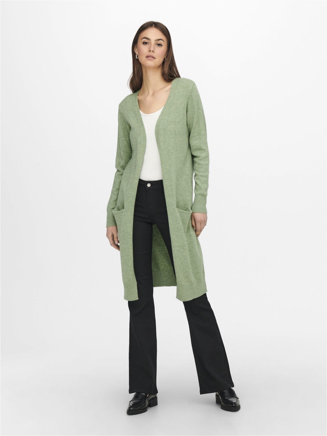 ONLY Long Knitted Cardigan -Basil - 15184979
