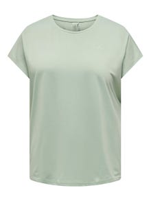 ONLY T-shirts Loose Fit Col rond Curve -Frosty Green - 15185301