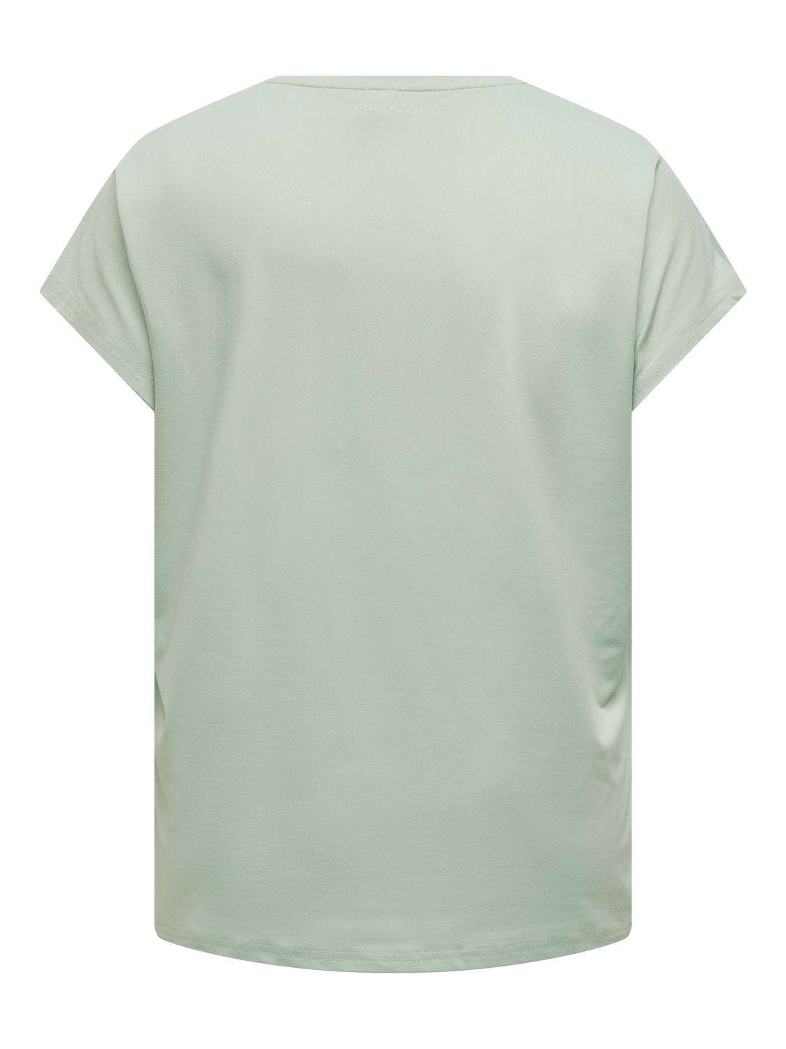 ONLY T-shirts Loose Fit Col rond Curve -Frosty Green - 15185301