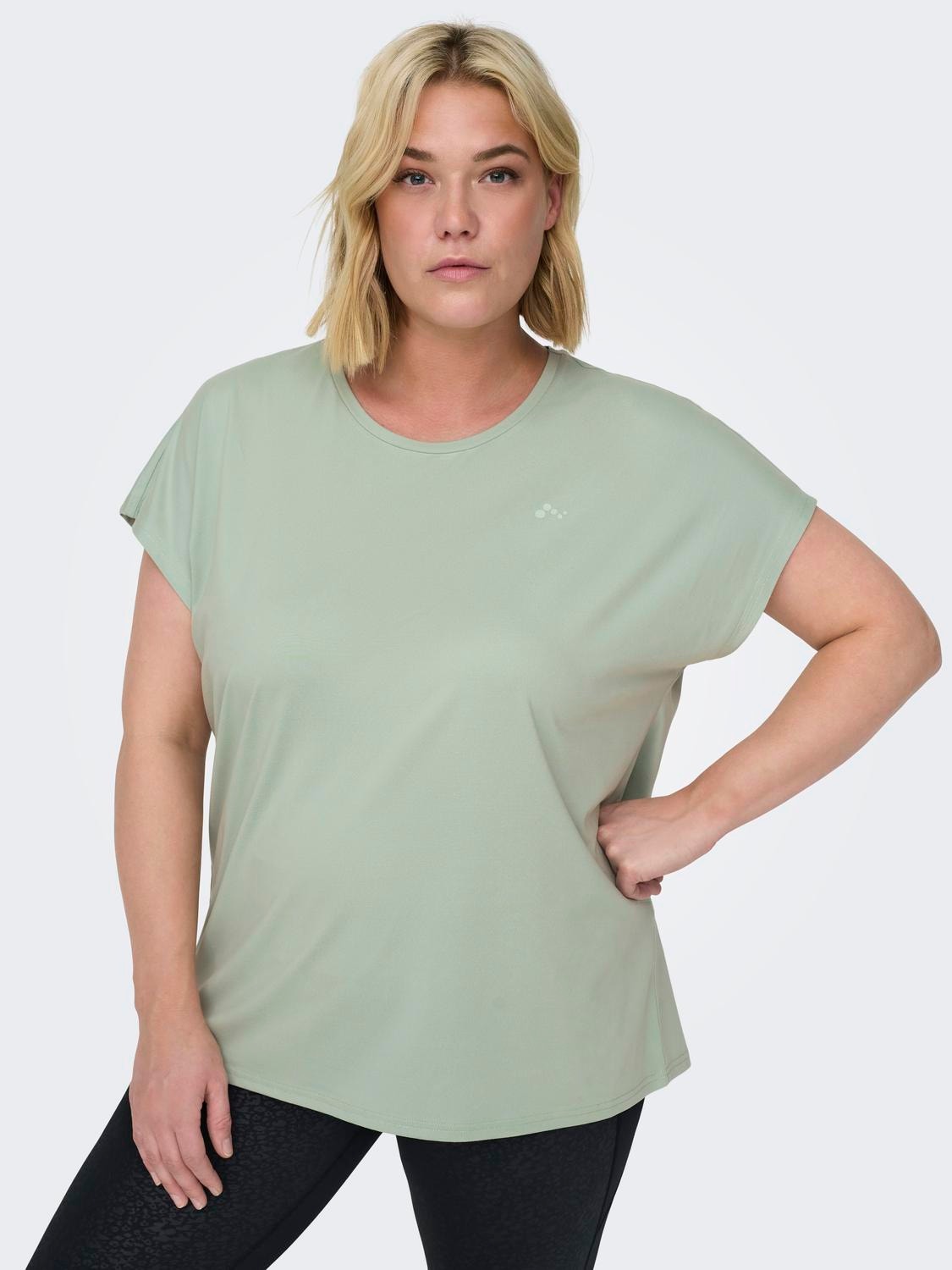 ONLY Loose fit O-hals Curve T-shirts -Frosty Green - 15185301