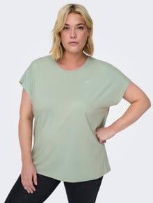 ONLY Loose Fit Round Neck Curve T-Shirt -Frosty Green - 15185301