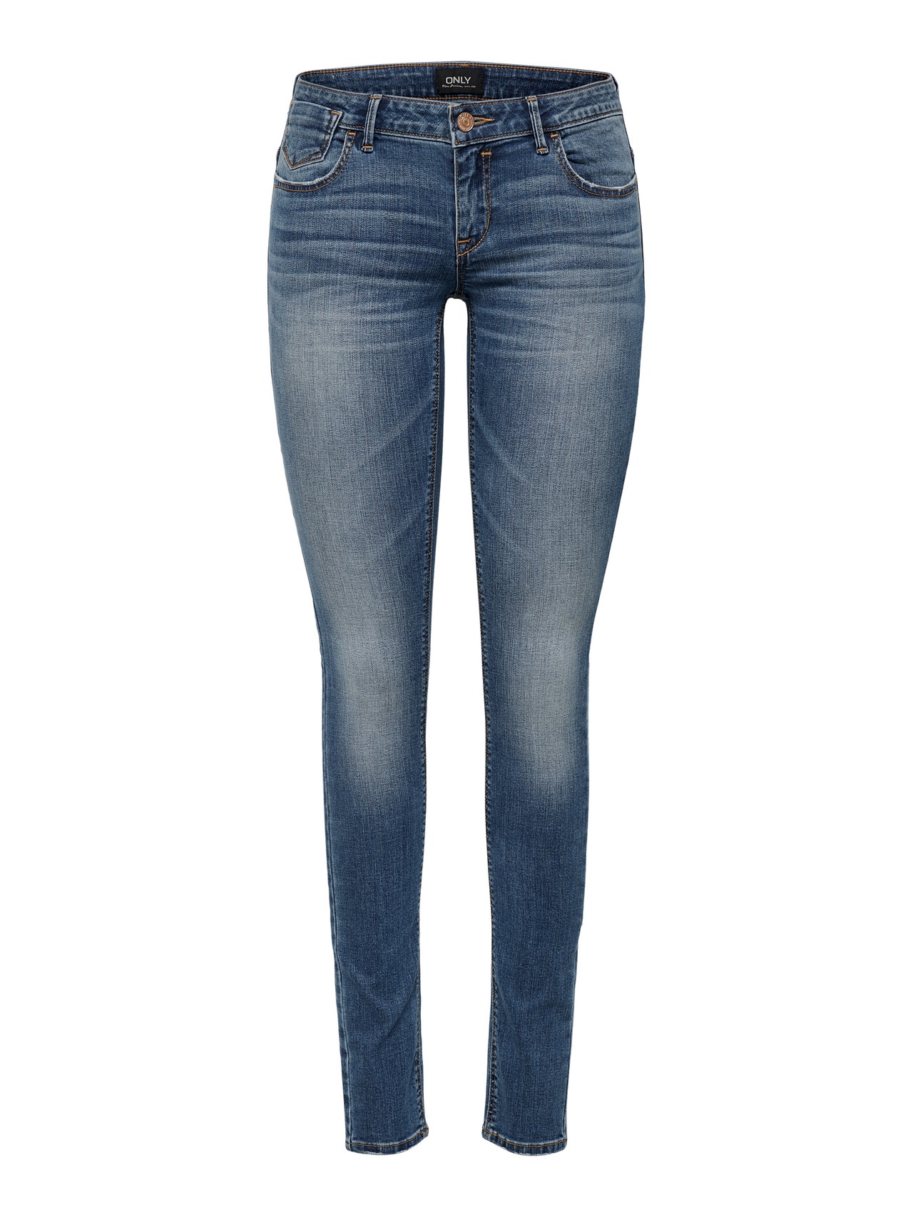ONLY Skinny Fit Sehr niedrige Taille Jeans -Dark Blue Denim - 15185981