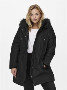 ONLY Curvy jacket with hood -Black - 15185999