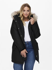 ONLY Curvy jacket with hood -Black - 15185999