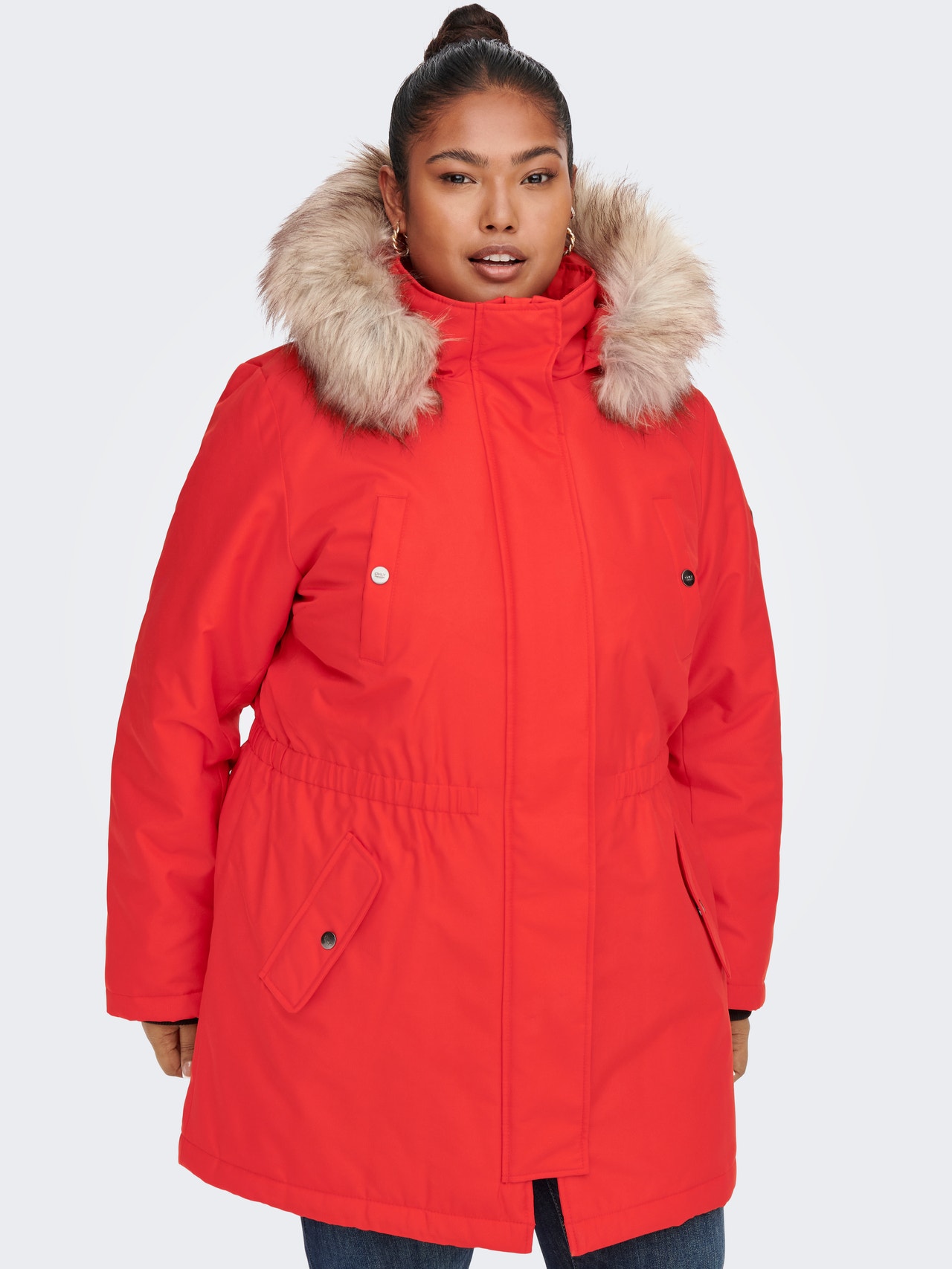 bind efterligne cricket Curvy jacket with hood | Medium Red | ONLY®
