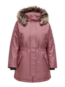 ONLY Curvy jacket with hood -Rose Brown - 15185999