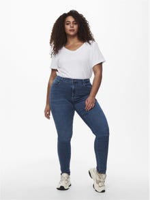 ONLY Curvy Caraugusta HW Skinny Fit Jeans -Medium Blue Denim - 15186392