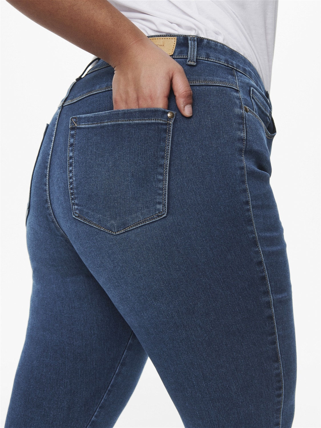 Curvy Caraugusta Jeans Mittelblau HW ONLY® Fit Skinny | 