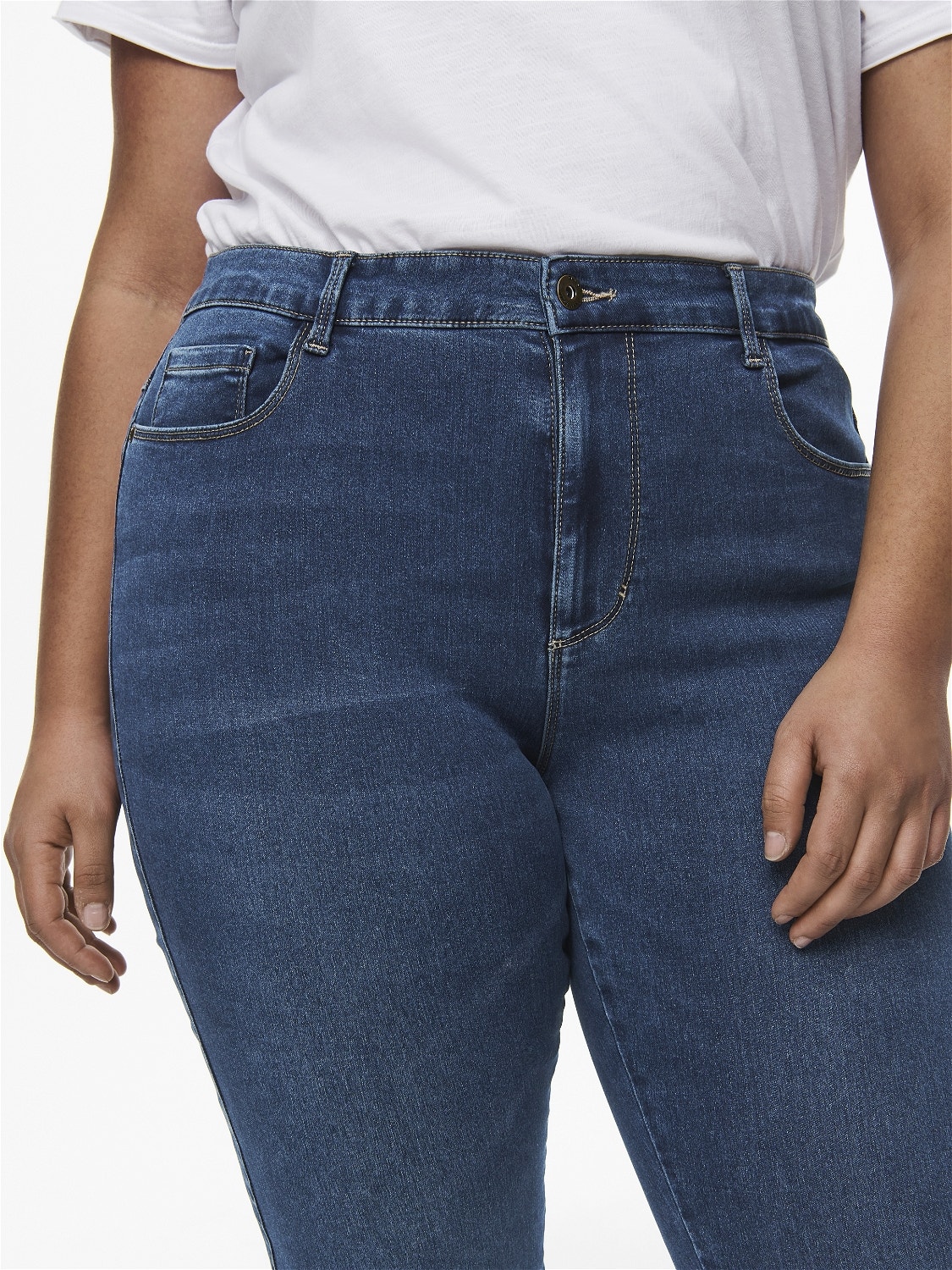 ONLY Curvy caraugusta hw Skinny jeans -Medium Blue Denim - 15186392