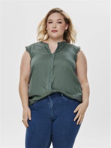 ONLY Curvy loose fit Mouwloze top -Balsam Green - 15187018