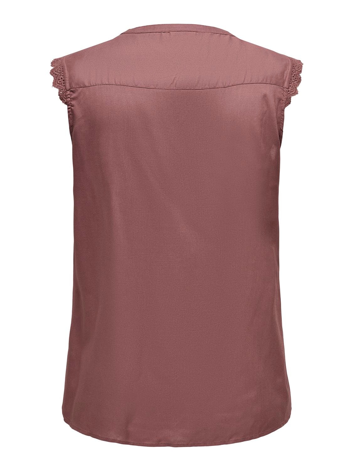 ONLY Voluptueux ample Top sans manches -Rose Brown - 15187018