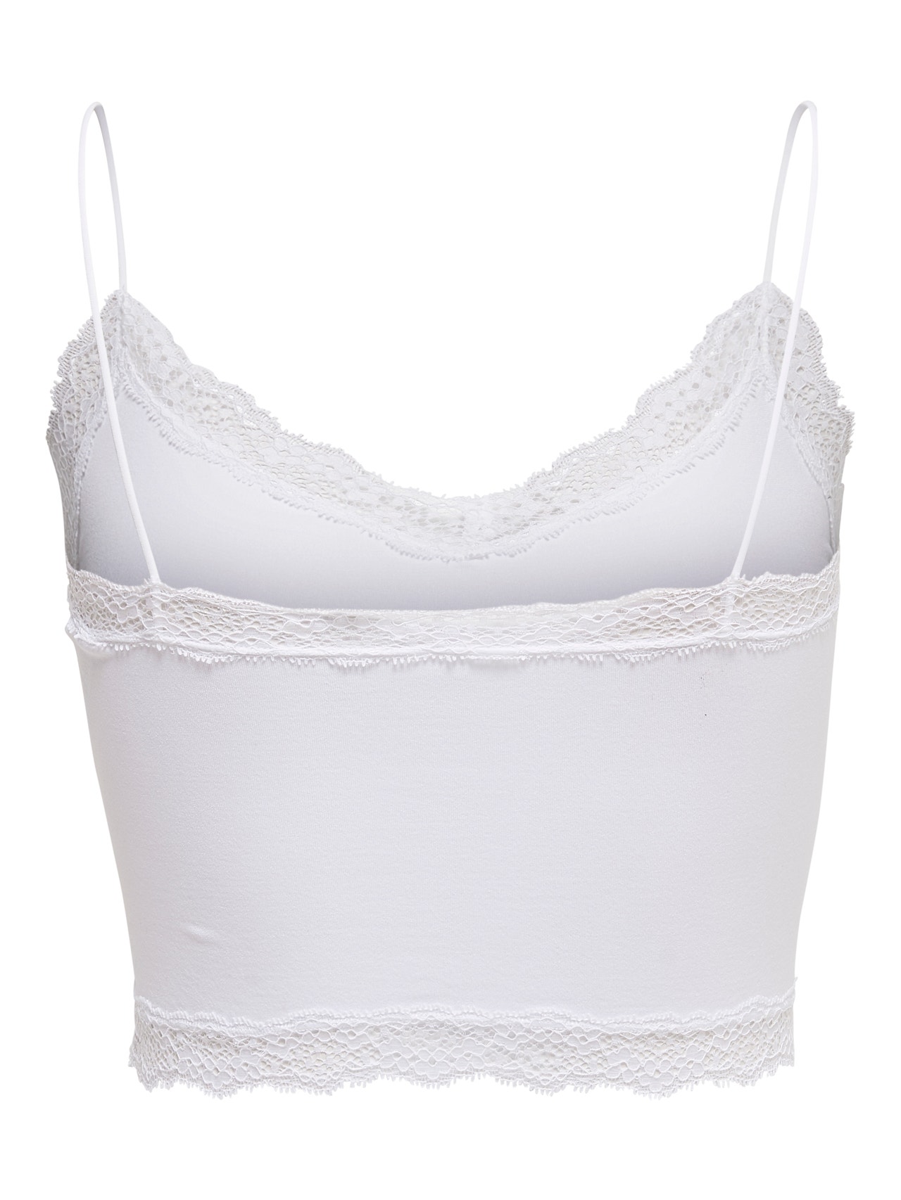 ONLY Cropped top with lace edges -Bright White - 15190175
