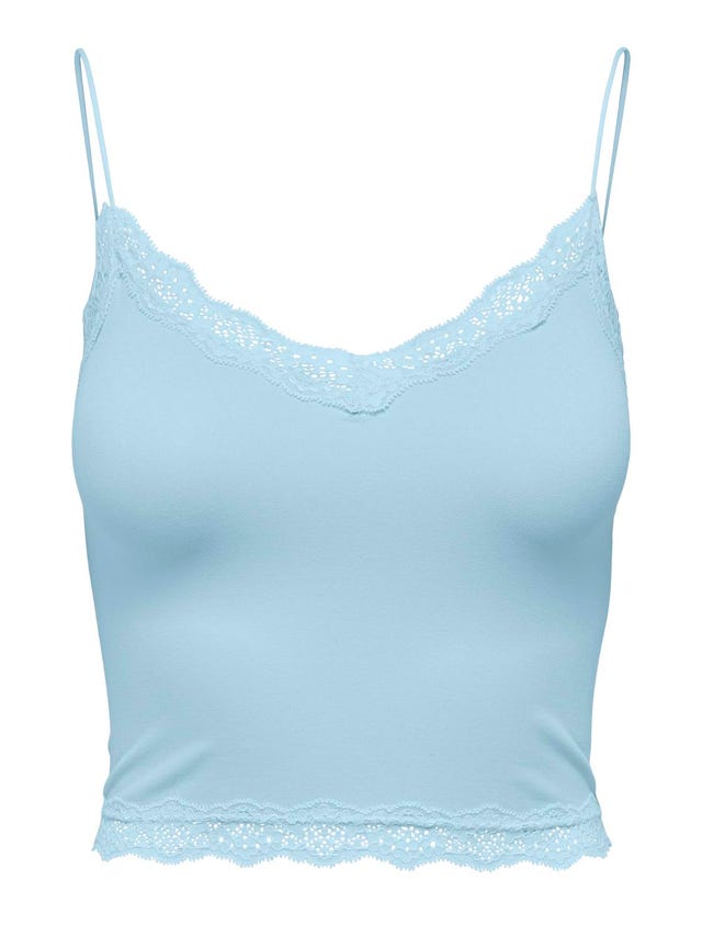 ONLY Cropped top with lace edges - 15190175