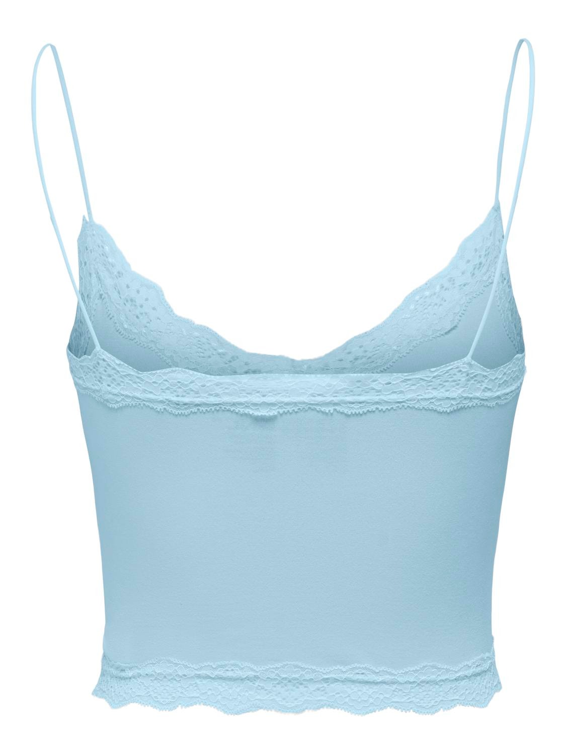 ONLY Cropped top with lace edges -Clear Sky - 15190175