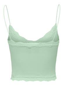 ONLY Cropped top with lace edges -Subtle Green - 15190175