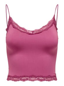 ONLY Cropped top with lace edges -Dry Rose - 15190175