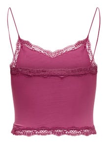ONLY Cropped top med blondekant -Dry Rose - 15190175