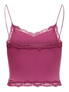 ONLY Cropped top with lace edges -Dry Rose - 15190175