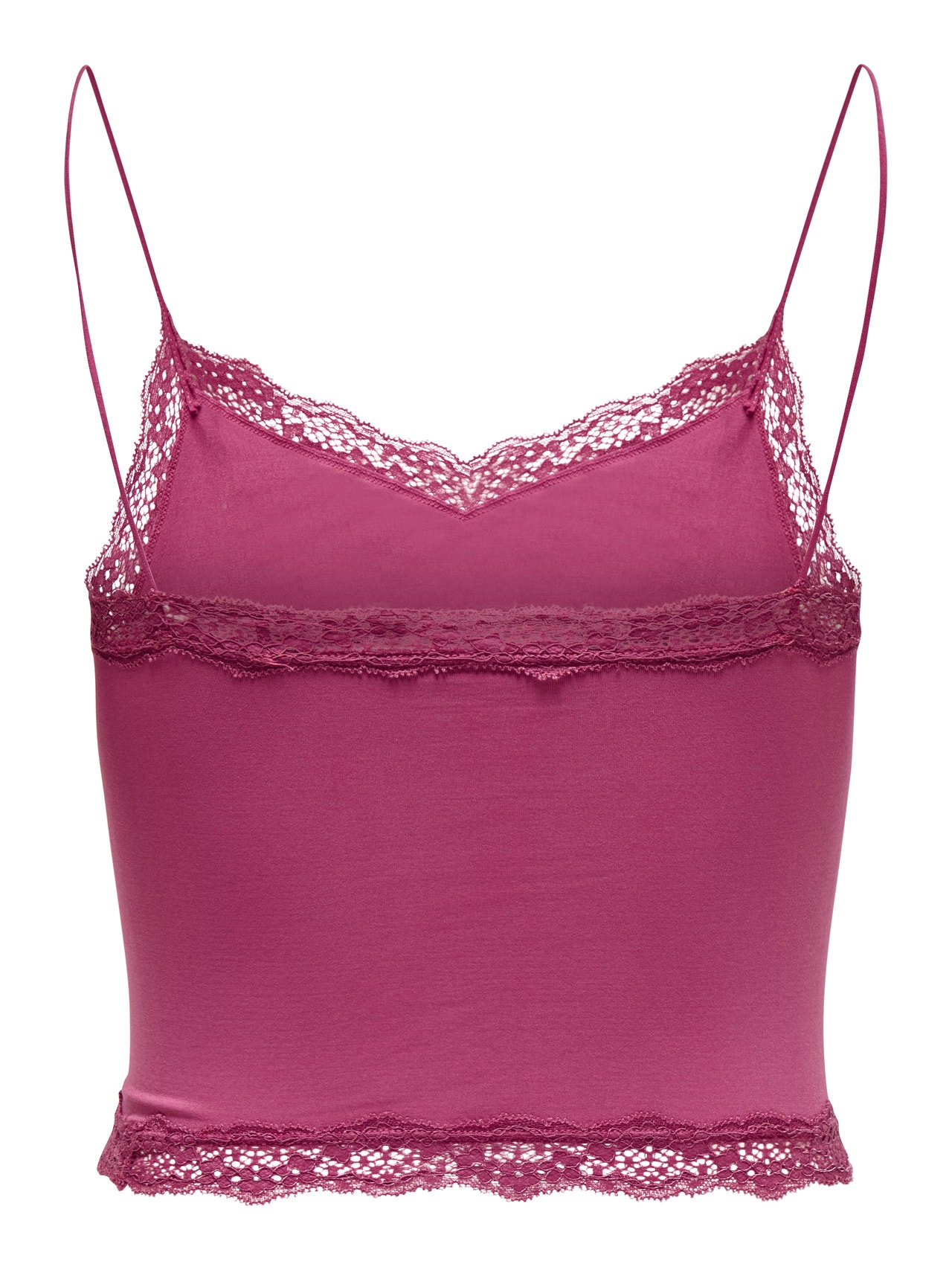 ONLY Cropped top with lace edges -Dry Rose - 15190175