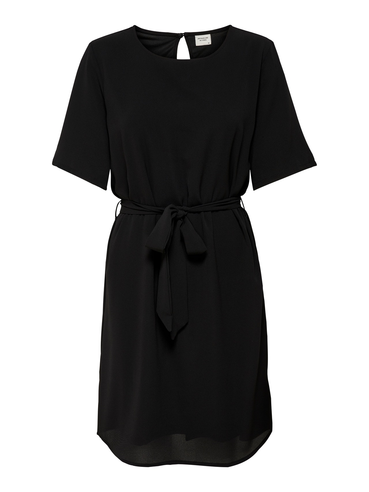 ONLY Mini Solid color Belt Dress -Black - 15190690
