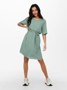 ONLY Mini Solid color Belt Dress -Chinois Green - 15190690