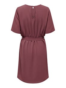 ONLY Regular Fit O-Neck Short dress -Rose Brown - 15190690