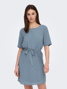 ONLY Normal geschnitten Rundhals Kurzes Kleid -Blue Mirage - 15190690
