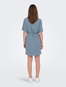 ONLY Mini Solid color Belt Dress -Blue Mirage - 15190690