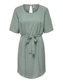 ONLY Normal geschnitten Rundhals Kurzes Kleid -Chinois Green - 15190690
